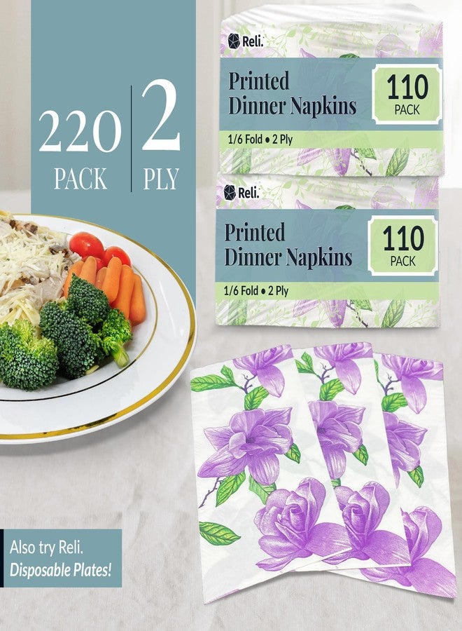 Reli. Floral Print Guest Napkins (220 Pack) Bathroom Napkins Guest Disposable, 2-Ply | Paper Hand Towels 12" x 15.75" | Soft Paper Towels for Powder Room, Restaurant, Party, Wedding, Event, Bathroom - Image 2